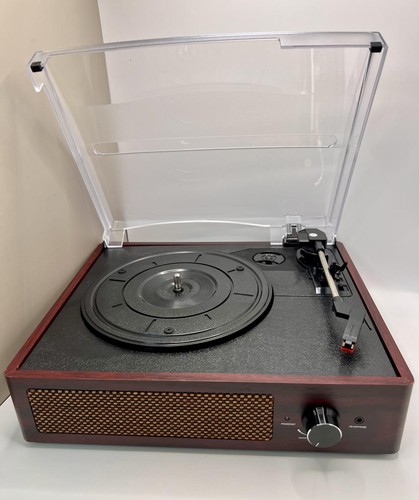 Vintage Vinyl Record Player Bluetooth Turntable 3-Speed w/ Speakers Portable