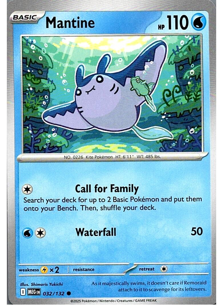 Pokemon Mantine 032/132 Lightly Played