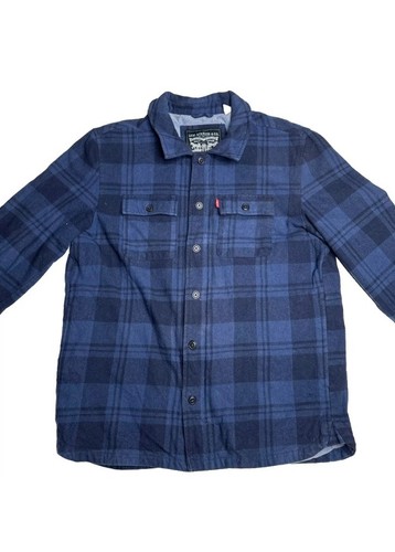 Chaqueta de franela pesada Levis para hombre talla XL azul marino a cuadros - Imagen 3 de 5