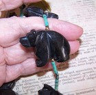 FOR PARTS - Native American Zuni Turquoise Heishe Obsidian Bear Fetish Necklace — photo 6