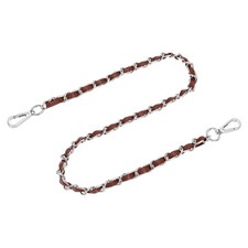32" Purse Strap with Buckle for Shoulder and Cross Body Dark Brown Silver 