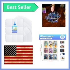 360 Pockets Binder Card Sleeves Double-Sided 9 Pocket Trading Card Pages for ...