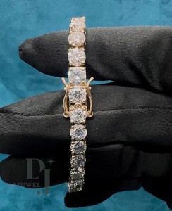 Authentic 12.00 Ctw Round Cut Lab Created Diamond Tennis Bracelet 14K Yellow Gold Plated