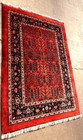 Antique Hand-woven Coral Red wool rug Cedar Floral & Trees  Oriental wool carpet — photo 5