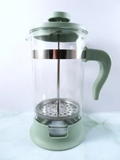 IKEA French Coffee Tea Press UPPHETTA Light Green 34 Ounce Glass Stainless Poly