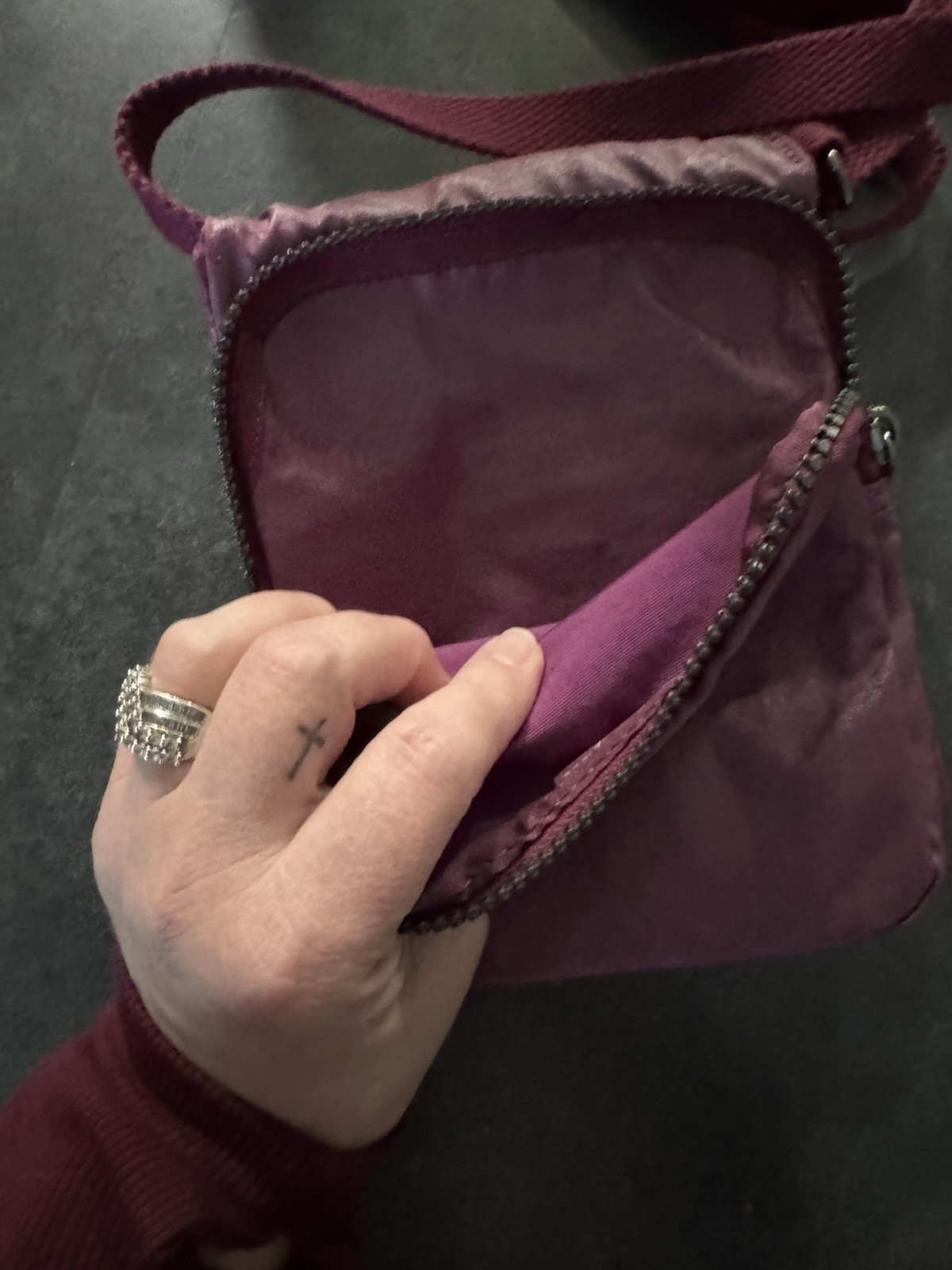 Kipling Small Pink Purple Ruby Square Crossbody O… - image 10