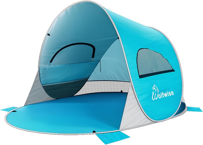 Wolfwise Strandmuschel Pop-Up Zelt Mit Uv-Schutz 50+, 3-4 Personen Strandzelt, S