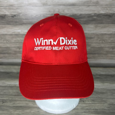 #ad Winn Dixie Hat Meat Cutter Strapback Cap Red One Size Adjustable Employee $26.68