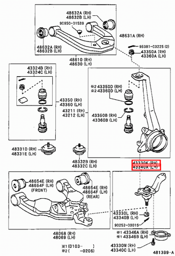Genuine Toyota Prado 90 Series VZJ RZJ Front RH LH Lower Ball Joint LBJ Set - Picture 7 of 10