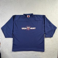 Vintage 90s USA Hockey Team Jersey Mens Size XL Cloquet Minnesota Made In USA