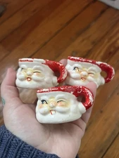 Vintage Santa Mini Mugs by Holt Howard Ceramic Japan 1960 Lot Of 3