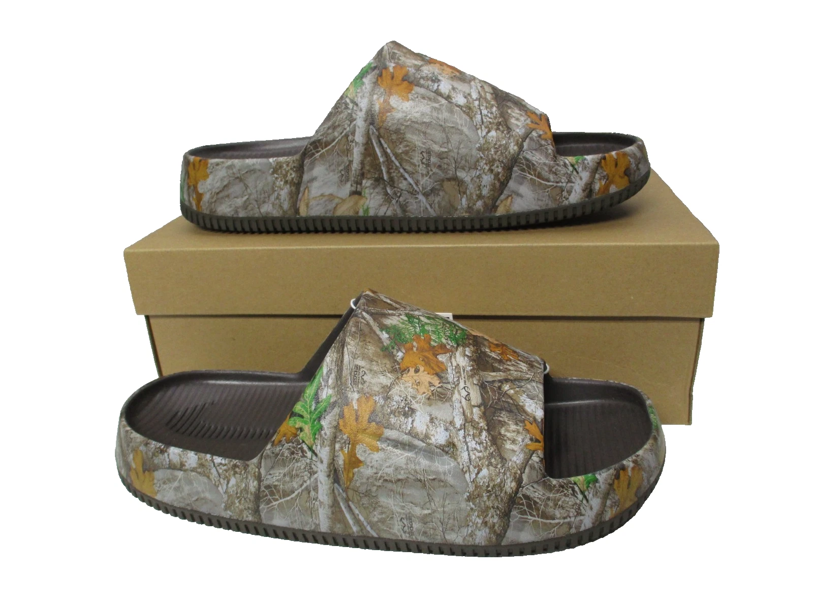 Nike Calm Slide Real Tree Camo Camouflage Mens Sandals Slides Sz 10 Brown