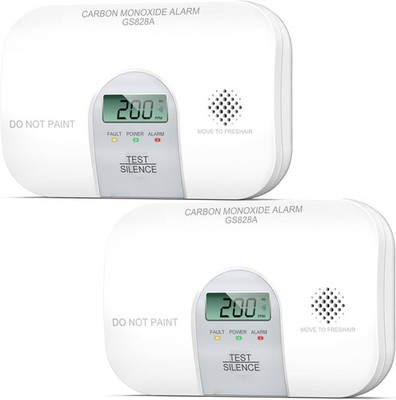 2 x SITERWELL LCD Carbon Monoxide (CO) Detector Alarm Portable for Travel Home