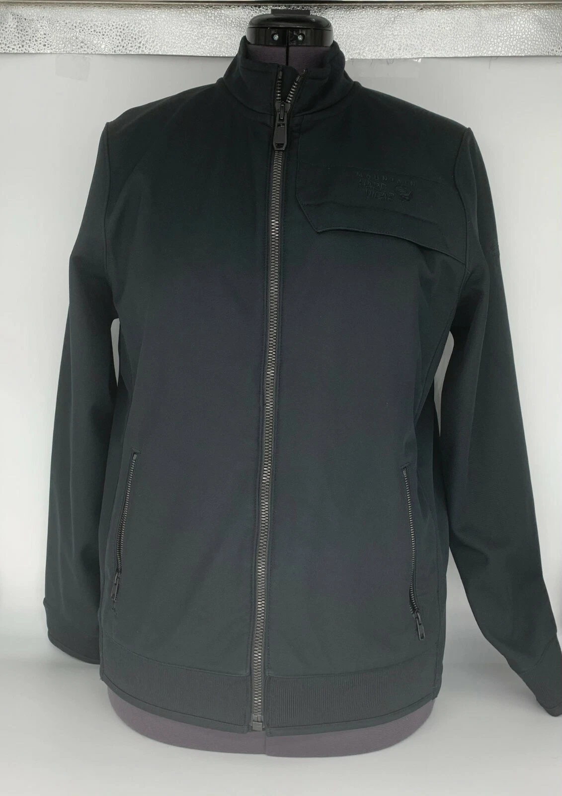 Mountain Hardwear Mens Beamer Long Sleeve Black Softshell Jacket Size Medium
