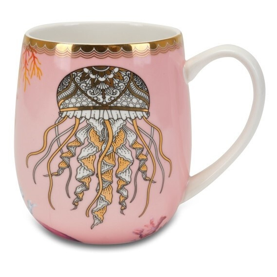 Henriette Tazza colazione Mug Medusa porcellana D18455 rosa