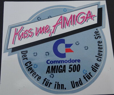 Werbe-Aufkleber Commodore Amiga 500 Computer Heimcomputer PC 80er