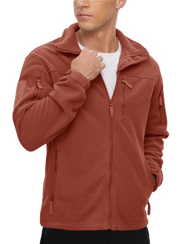 Men's Full-Zip Fleece Jacket Softshell Hiking Winter Windproof Casual Work Coat - Picture 72 of 89