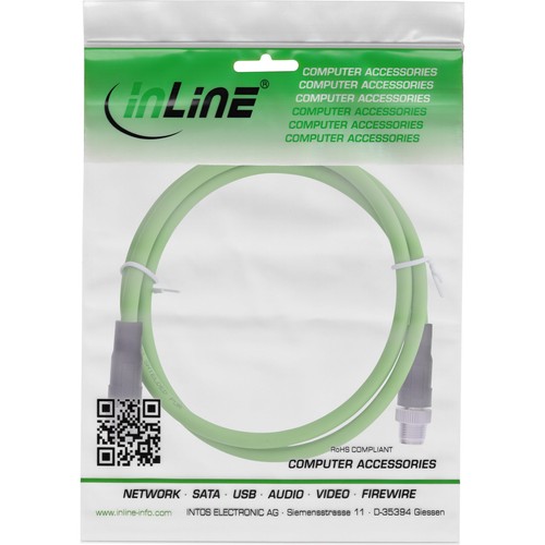 InLine® Industrie Netzwerkkabel, M12 8-pin X-kodiert St./St. Cat.6A PUR, 7,5m - Bild 3 von 3