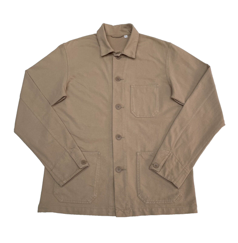 UNIQLO Herren Overshirt SMALL Beige Chore Jacket Shacket Utility Shirt Oi Polloi