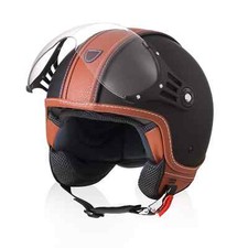 Airtrix Jethelm Retro Vintage Motorradhelm Rollerhelm Leder