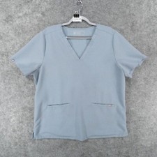 Figs Scrub Top Womens XXL Short Sleeve Casma Light Blue PO 3130 w Pockets