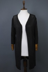 Cavalli Class Black Mesh Lightweight Long Sleeve Open Front Cover Up