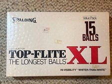 Top Flite XL HI VISIBILITY WHITE Golf Balls Spalding 15 Balls 5 Sleeves NOS VTG