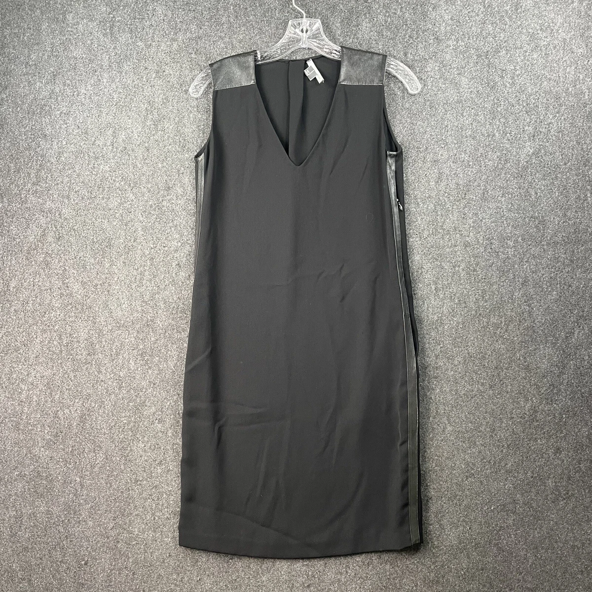 chinese dress ladies Vince Women's Leather Trim Shirt Dress, Black, XXS at Amazon Women's  Clothing store