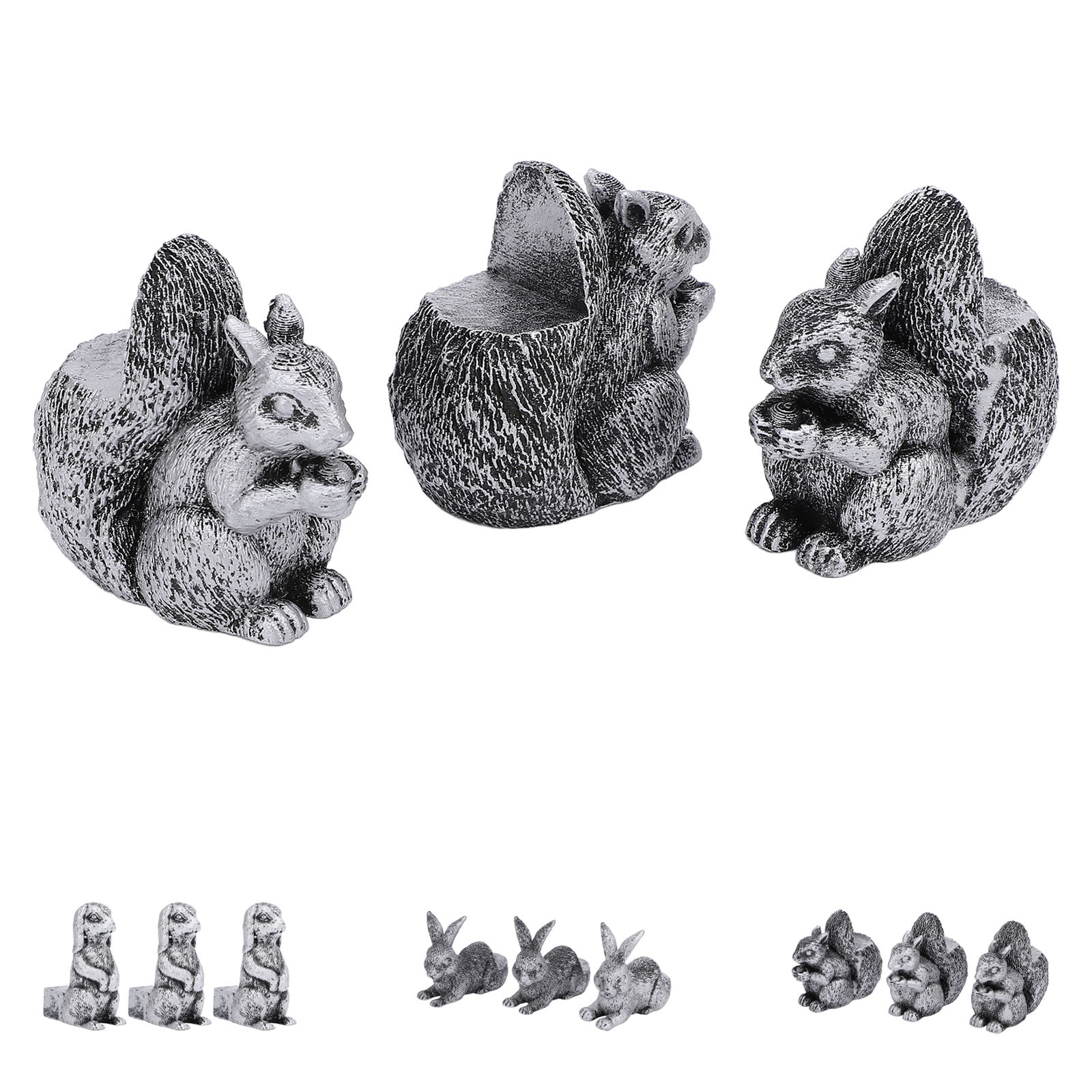 3PCS Flower Pot Decorative Feet Resin Animal Statue Plant Pot Support Feet