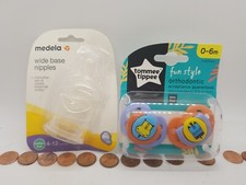 NIPPLES TEATS Medela for Feeding Bottle x3 WIDE BASE Med  ORTHODONTIC PACIFIERS