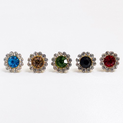 25PCS Rhinestones Sunflower Studs Rivets Leather Craft Clothing Tacks Set DIY - Foto 5 di 17