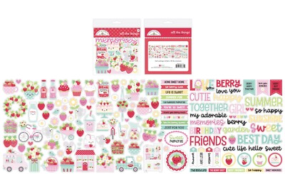 Doodlebug DieCuts All Things Berry Sweet Strawberries Treats Garden Sayings Mice