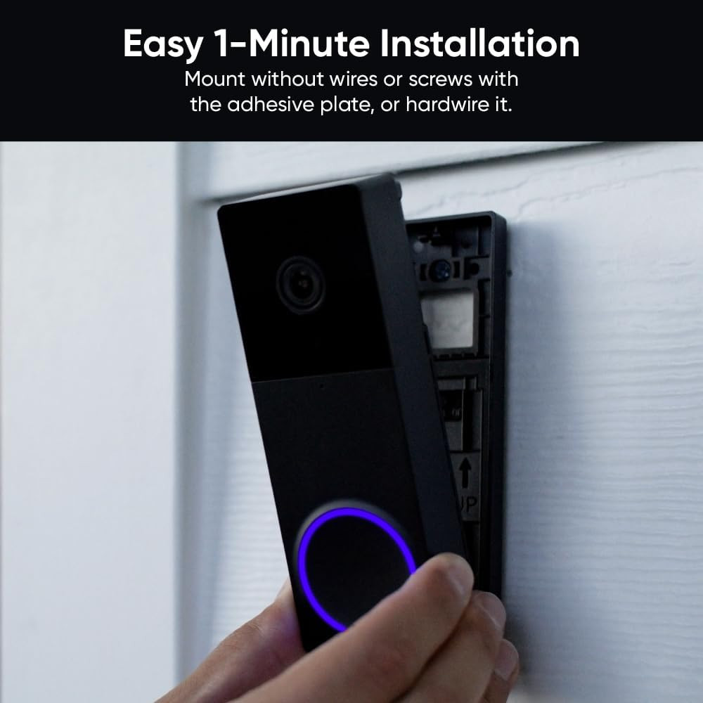 Wireless Duo Cam Video Doorbell (Chime Included), Battery Powered, 2K Full HD Vi