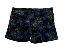 Vtg 80's Esprit CAMPUS Blue FLORAL Nylon Swim Shorts Surf Board Beach Shorts L
