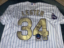 Jon Lester Signed Chicago Cubs Jersey 2016 World Series Champions Beckett