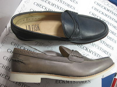 NIB J.D.Fisk Scully PREMIUM Mens Leather Loafers Shoes BLACK  display picture 1