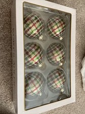 80MM Green, Blue, Gold  Purple Glass Ball Ornaments, Set 6