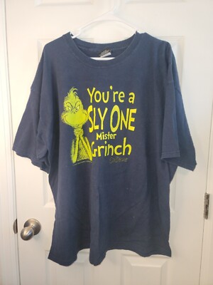 Dr. Seuss  You re A Sly One Mister Grinch   Short Sleeve Crew Neck SZ 2XL 2007