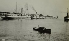 Magic Lantern Slide Photo Indonesia Java Batavia Harbour