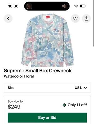 Brand New Supreme Small Box Logo Crewneck SS21 Watercolor Brand New Supreme Small Box Logo Crewneck SS21 Watercolor