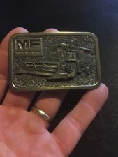Massey Ferguson Combine Belt Buckle Farming Vintage Farm Collector Brass Chicago