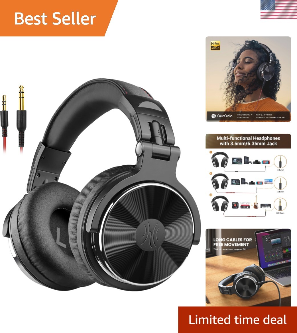 Noise-Isolating Over-Ear Headphones with 50mm Drivers for Recording & DJing