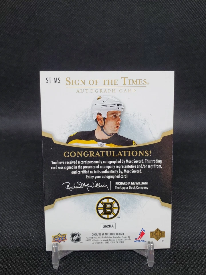 2007-08 SP Authentic Marc Savard ST-MS Sign of the Times Auto  - Image 2 of 2
