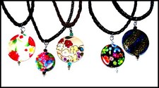 CLEARANCE SALE #B2 Patterned Shell Necklace Leopard Floral U Choose MADE IN USA