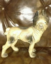 Antique Large Size Cast Iron Hubley Boston Terrier Doorstop Check It Out 