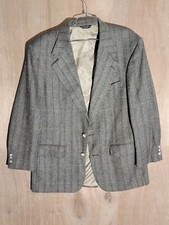 Bill Blass Weinstocks Blazer Jacket Mens 42R Single Breasted Wool Office Gray