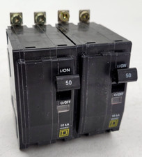 Lot of 2 QOB250 Square D 50 Amp Circuit Breaker - Next Day Option