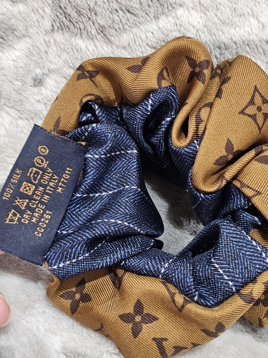 LOUIS VUITTON SCRUNCHIE HAIR ACCESSORY HAIR RIBBON BROWN