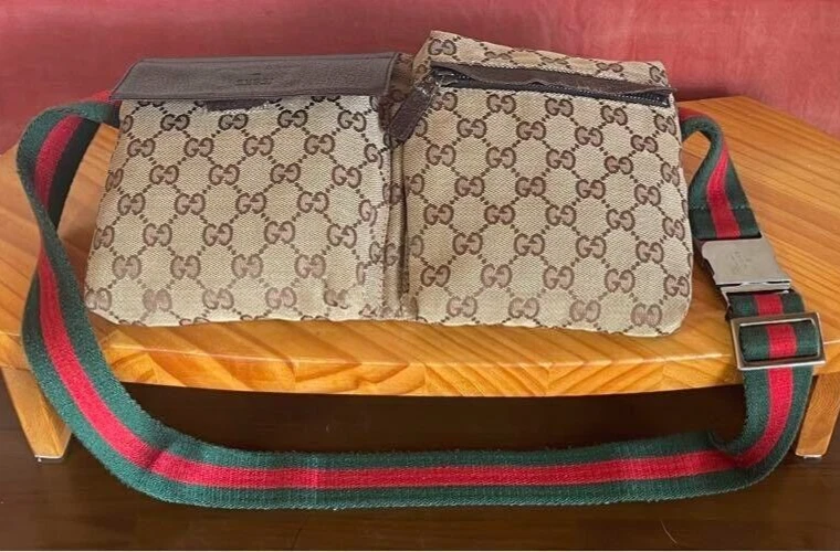 Gucci Bags GG Shoulder Waist Bag Sherry Line Brown Canvas 28 x 16 x 2cm Used