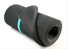 RIB RUBBER MATTING BLACK 48"WIDE X 12" LONG FREE SHIPPING